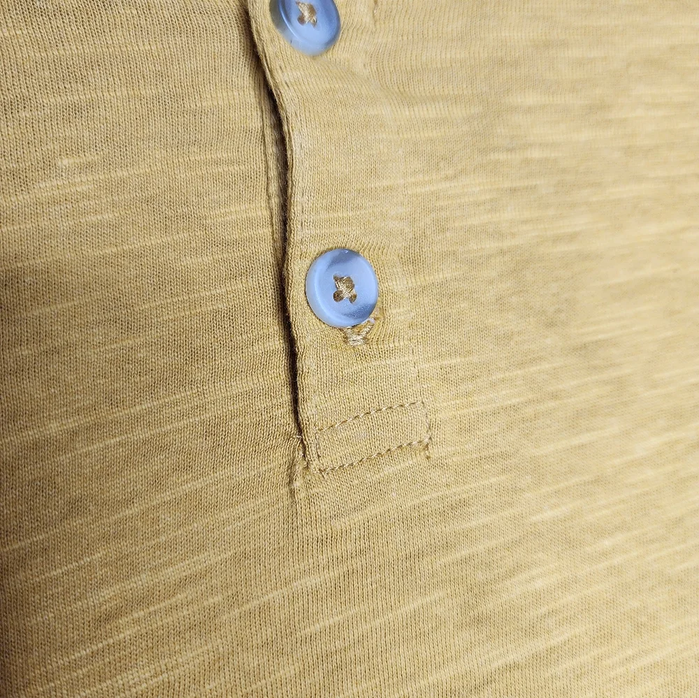 H&M Mustard Cotton Long Sleeve Henley Size 8-10 Y - Picture 5 of 5